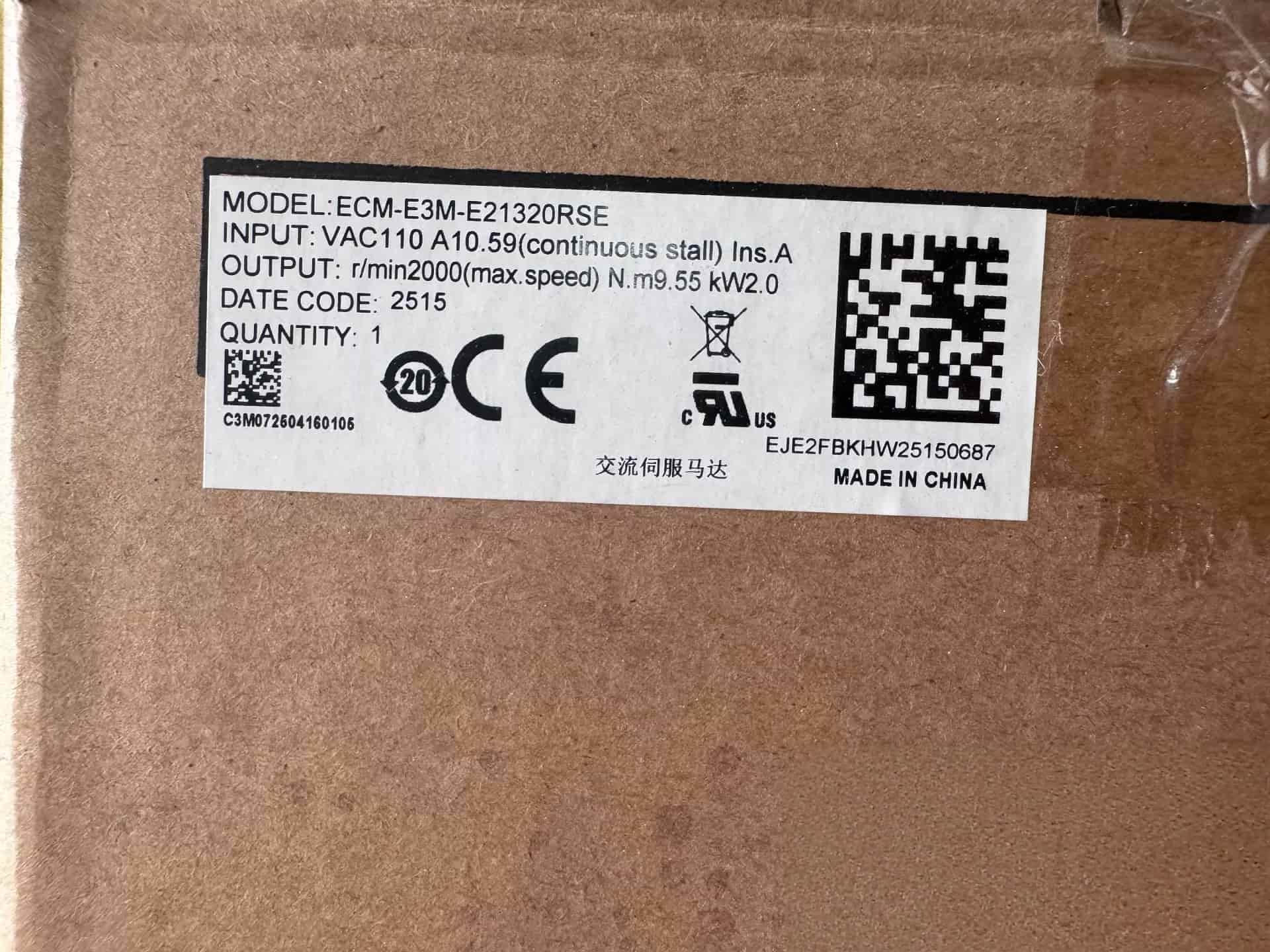 100% gloednieuwe originele en echte Delta ECM-E3M-E21320RSE frequentieomvormers Drive Servomotor