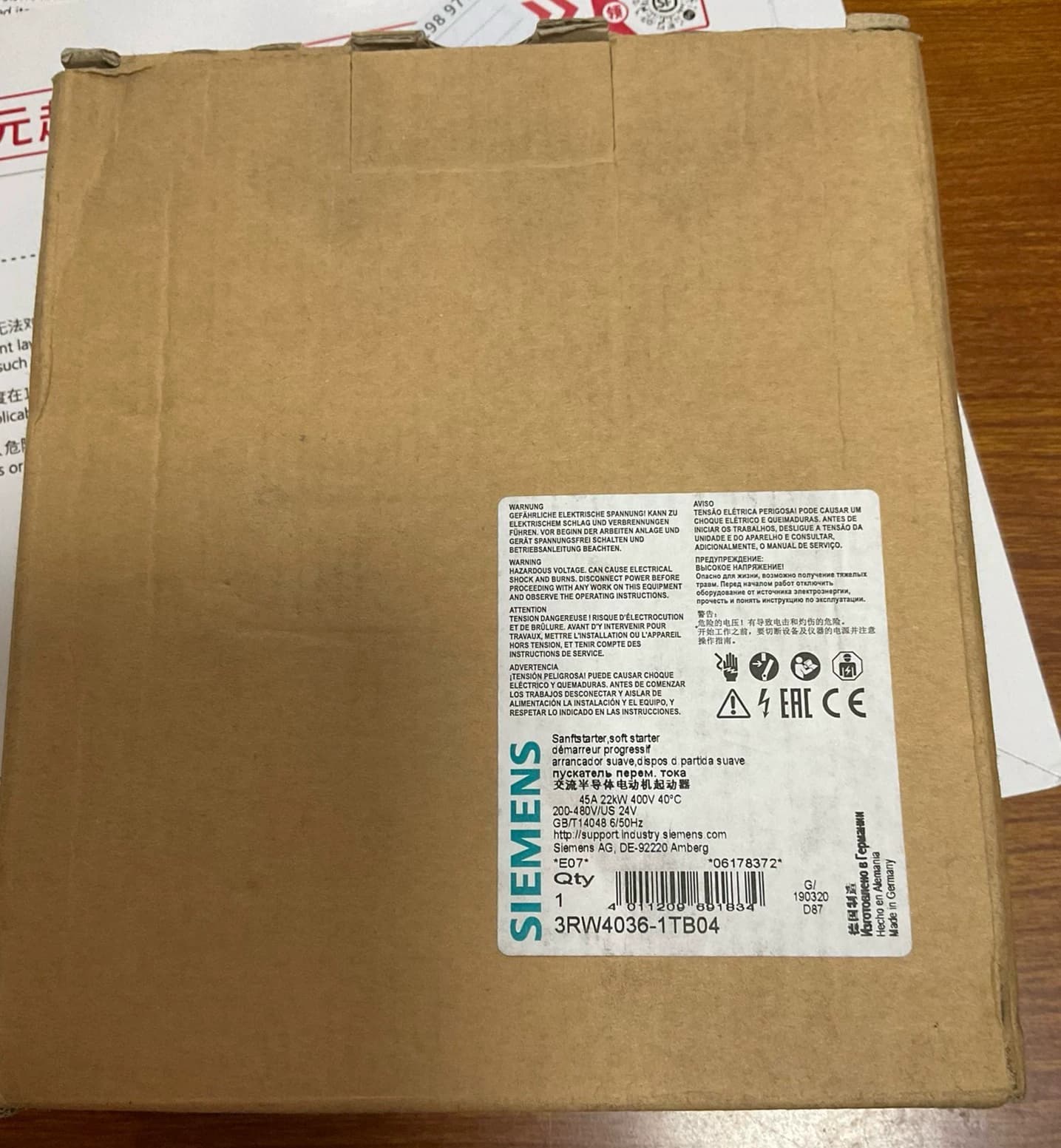 Gloednieuwe, echte, fabrieksgerichte Siemens 3RW4036-1TB04 Soft Starter SIRIUS SOFT STARTER