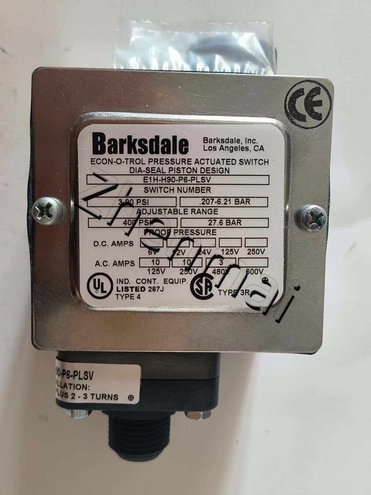 Gloednieuwe Originele Barksdale E1H-H90-P6-PLSV druksensor Niveauschakelaar Flow schakelaar Drukschakelaar Snelle Verzending